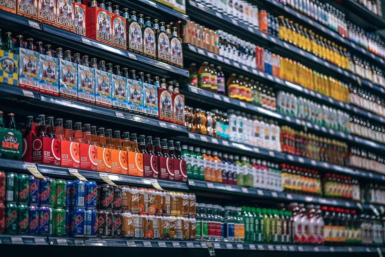 Branded consumer products merchandised on retail shelving